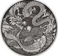 Yin Yang Dragon Antique 1 oz